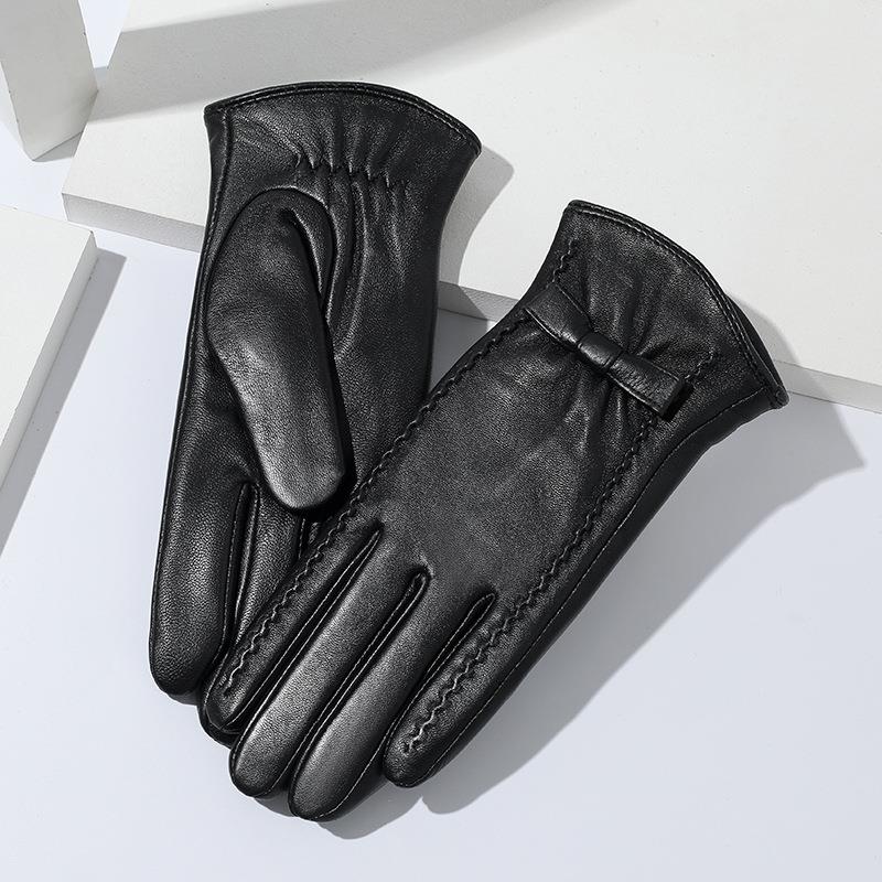 秋冬季女士手套防风保暖山棉皮手套欧美开车骑行加绒加长手套定制