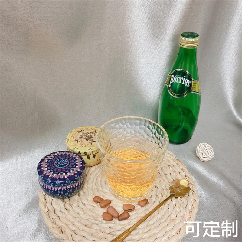 日式锤纹金边玻璃杯套装家用果汁水杯ins风简约喝水啤酒杯具套装 - 图0