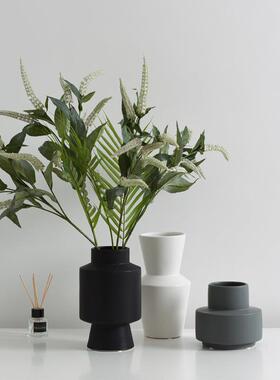 现代简约陶瓷花瓶广口鲜花插花花瓶北欧风格家居饰品摆件干花花器