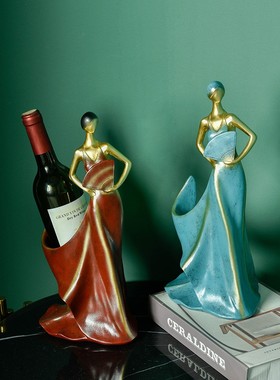 创意家居玄关酒柜装饰摆件红酒架北欧轻奢品味餐桌葡萄酒架子定制