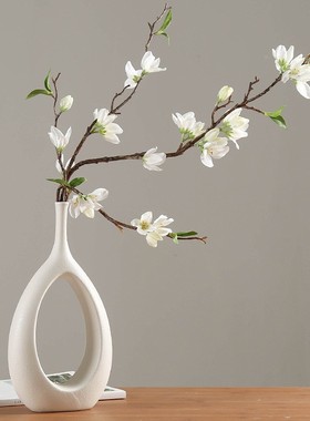 北欧创意白色陶瓷花瓶INS风家居客厅台面干花鲜花花插摆件定制