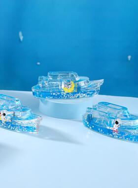 新款车载海洋小船油滴小摆件油漏创意游轮漂流瓶学生礼品