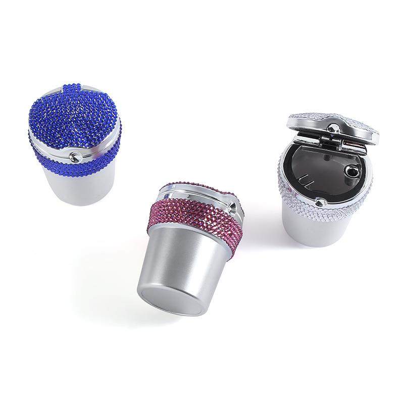 2020新款车载烟灰缸 创意汽车用品精美时尚玻璃钻烟灰缸现货特卖