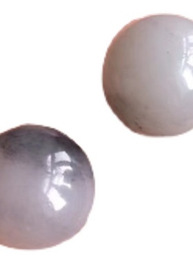 新疆和田玉和田青花籽料墨玉籽料点墨圆形戒面素面