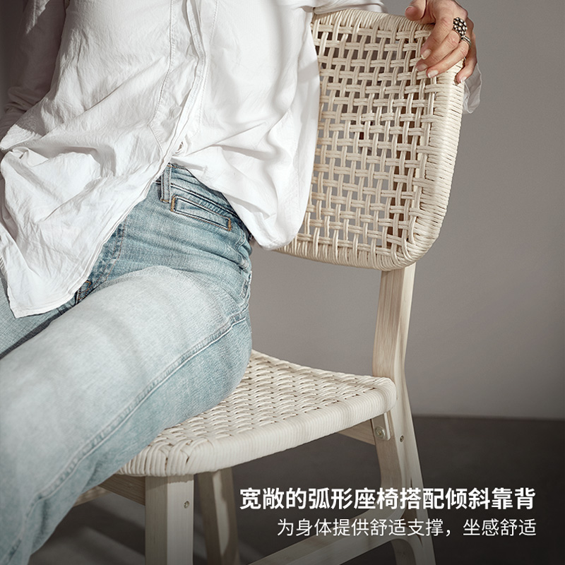 IKEA宜家VOXLOV沃斯罗藤编椅子餐桌椅子家用出租房用现代简约 - 图2