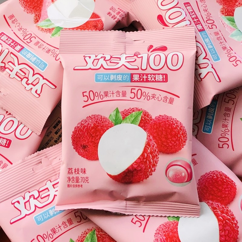 欢夫100果汁剥皮软糖网红多种口味芒果水果葡萄儿童零食扒皮糖果,淘宝优惠券,粉丝福利购,淘宝优惠卷