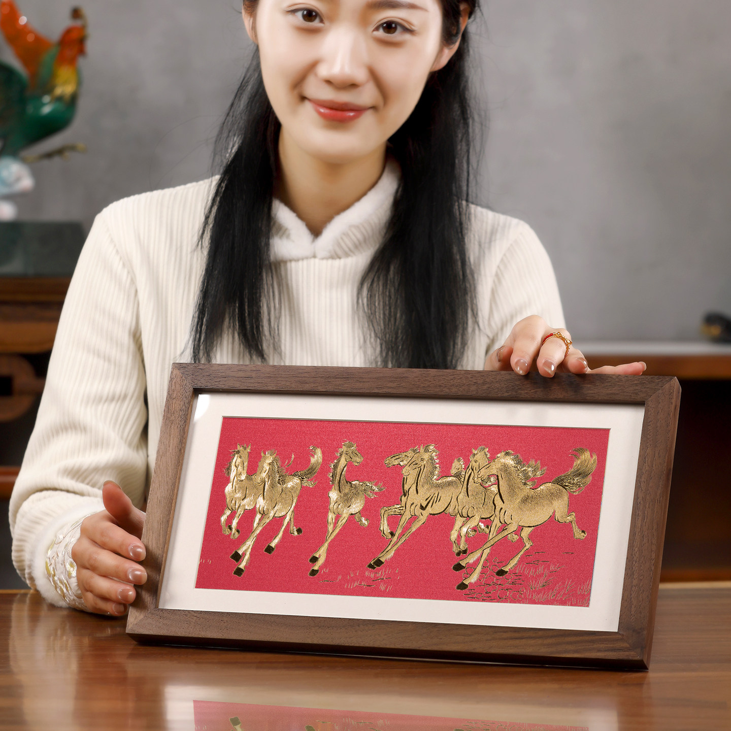 礼师傅铜雕画八骏奔腾桌面摆台画徐悲鸿马年生肖礼品送领导纪念品,淘宝优惠券,粉丝福利购,淘宝优惠卷