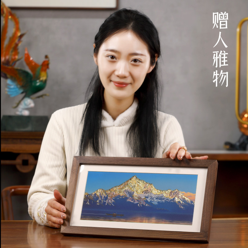 礼师傅手工铜雕画《日照金山》中式家居桌面摆台画装饰画商务送礼,淘宝优惠券,粉丝福利购,淘宝优惠卷