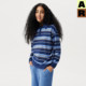 AR striped polo collar high count half velvet home clothes can be worn outside casual sweaters warm tops spring and summer women