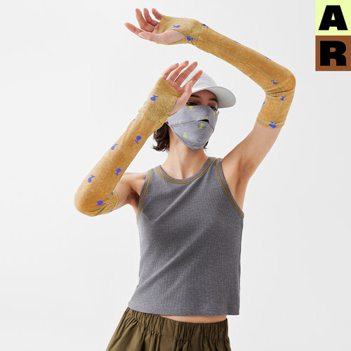 【董生活】AR网纱防晒袖套时尚印花好看开车防护冰袖轻薄透气套袖 - 图2