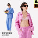 AR Striped Wearable Home Clothes Suit 2026 Spring and Summer Long Sleeve Pajamas Long Shorts Women's r Line AlmondRocks