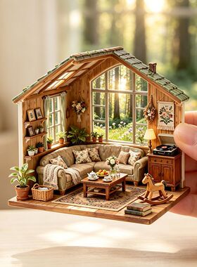 【林间小屋】树脂立体浮雕冰箱贴