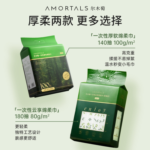 尔木萄洗脸巾一次性壁挂式洗面巾悬挂式洁面巾抽取擦脸巾官方正品 - 图3