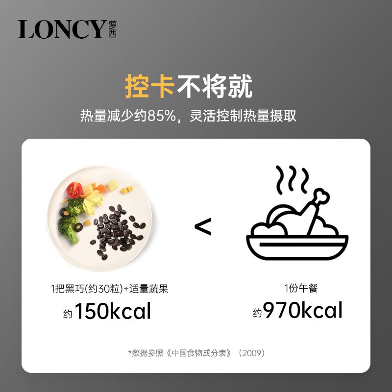 Loncy萝西纯可可脂黑巧克力豆无蔗糖300粒黑巧健身低罐装烘焙零食-图3