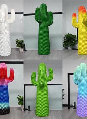 仿真仙人掌雕塑网红植物衣帽架玻璃钢落地大摆件商场店铺客厅装饰