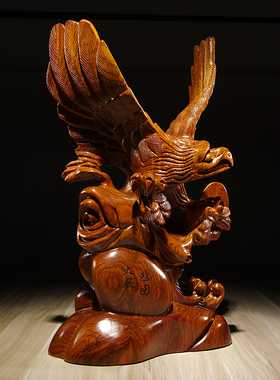 实木办公室桌面大展宏图老鹰摆件