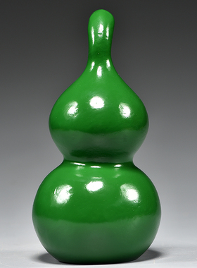 绿色木质雕刻葫芦摆件木葫芦家居