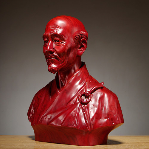 红花梨木人物雕刻摆件 弘一法师现代中式家居客厅摆设装饰工艺品 - 图0