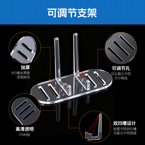 吧唧展示架徽章小卡硬币纪念币钱币卡片谷子支架亚克力单个收纳架 - 图3