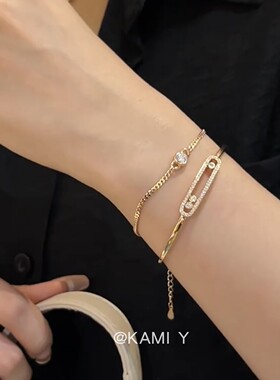 回形针手镯闪钻泡泡蛇骨手链