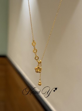 碎冰冰花朵葫芦吊坠项链