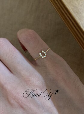 复古简约U形马蹄戒指女