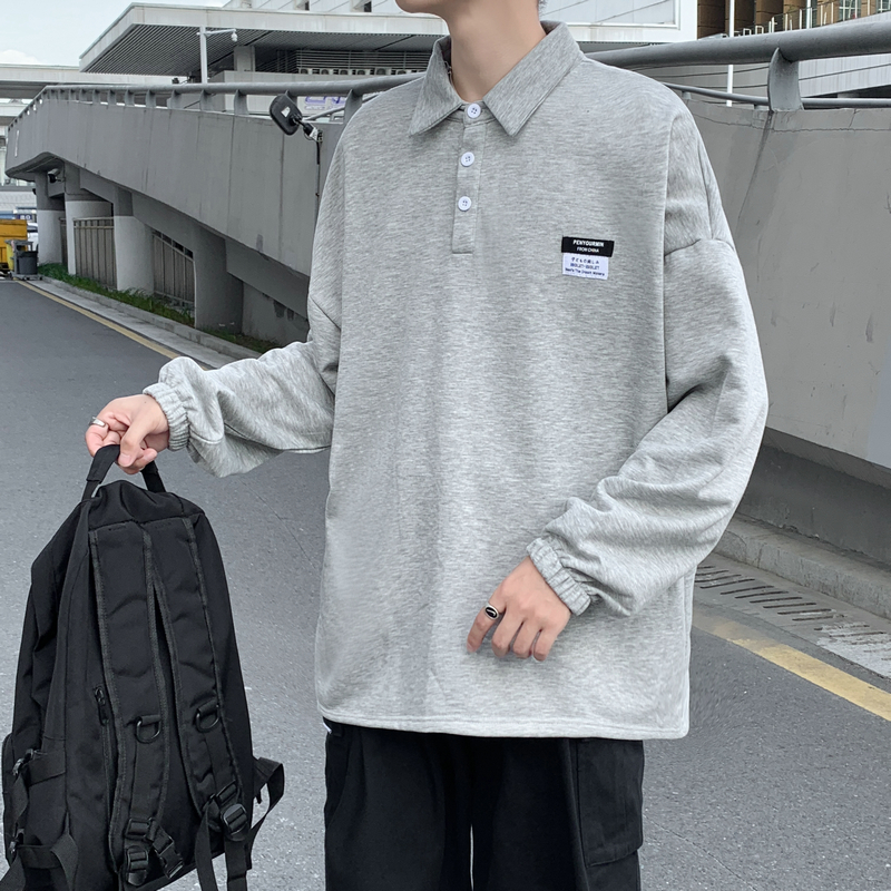 秋季polo领男韩版潮流ins港风卫衣 佐庭卫衣