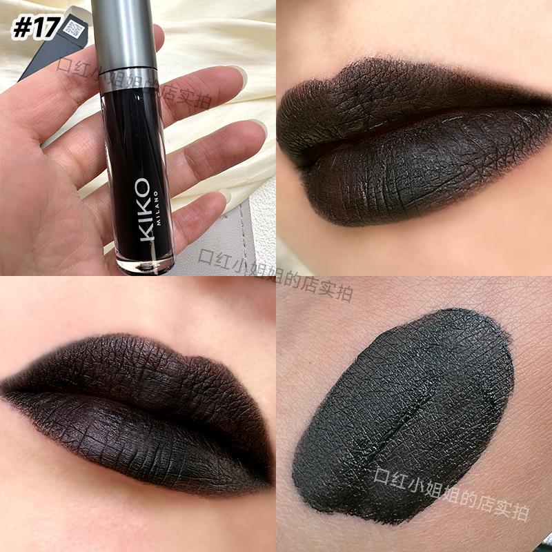 kiko黑色口红口黑哑光唇釉雾面17号不易掉色欧美暗黑哥特325 514 - 图1
