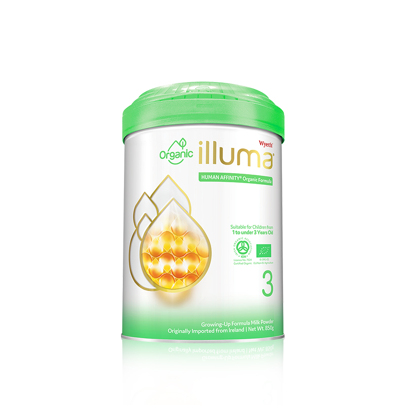 illuma启赋海外旗舰店新包装海外版启赋illuma惠氏Organic有机爱婴儿奶粉3段850g0