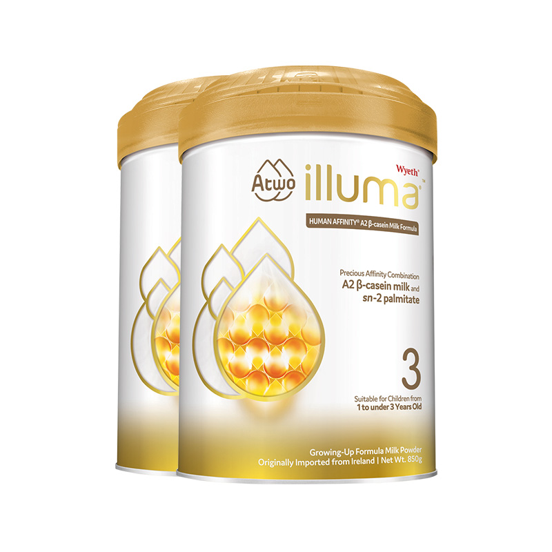 illuma启赋海外旗舰店惠氏启赋A2婴幼儿奶粉 3段奶粉宝宝奶粉12-36月850g*2罐惠氏奶粉3