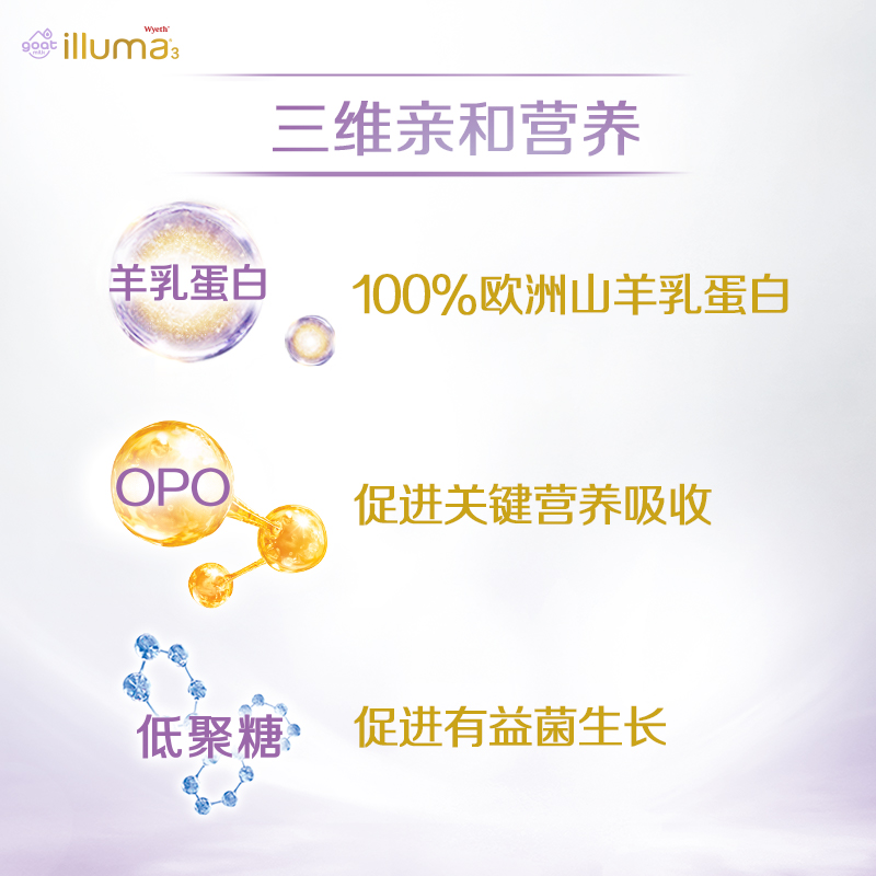 illuma启赋海外旗舰店海外版启赋illuma惠氏蕴悠山羊奶粉婴幼儿新生1段850g+350g组合装2