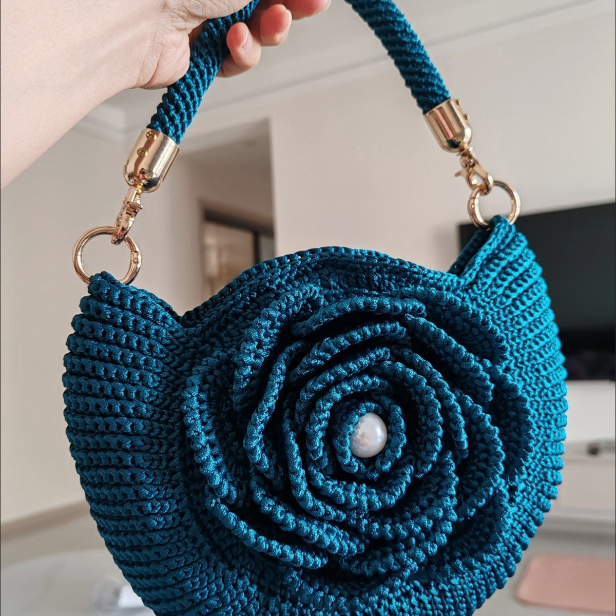 rlk手工编织diy大号牡丹花手拎包丝光棉麻钩材料包送教程自制礼物,淘宝优惠券,粉丝福利购,淘宝优惠卷