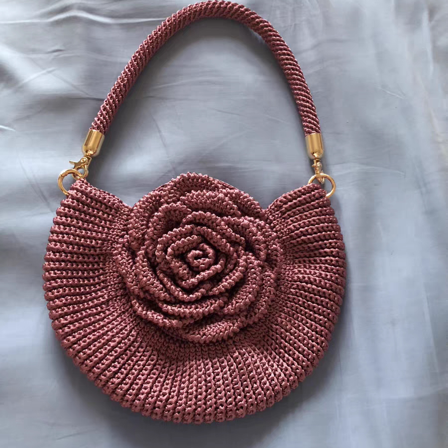 rlk手工编织diy大号牡丹花手拎包丝光棉麻钩材料包送教程自制礼物,淘宝优惠券,粉丝福利购,淘宝优惠卷