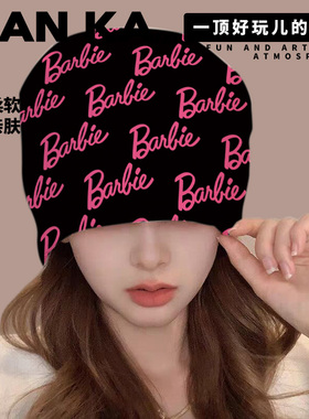 2026年新款帽子粉色barbie芭比涂鸦美式街头可爱字母百搭儿童帽子