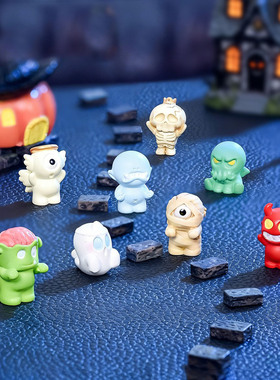 万圣节卡通怪物生日礼物摆件可爱幽灵小鬼桌面装饰节日场景布置