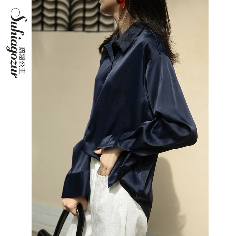 白色女设计感小众轻奢主义垂感衬衫 疏涵公主衬衫