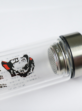 伟人家乡水杯诗词摆件高档头像茶杯过滤加厚双层带盖杯子便携