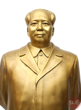 大型开业毛爷爷黄铜全身站像摆件