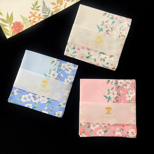 Носовой платок, хлопковый мягкий ретро японский шарф