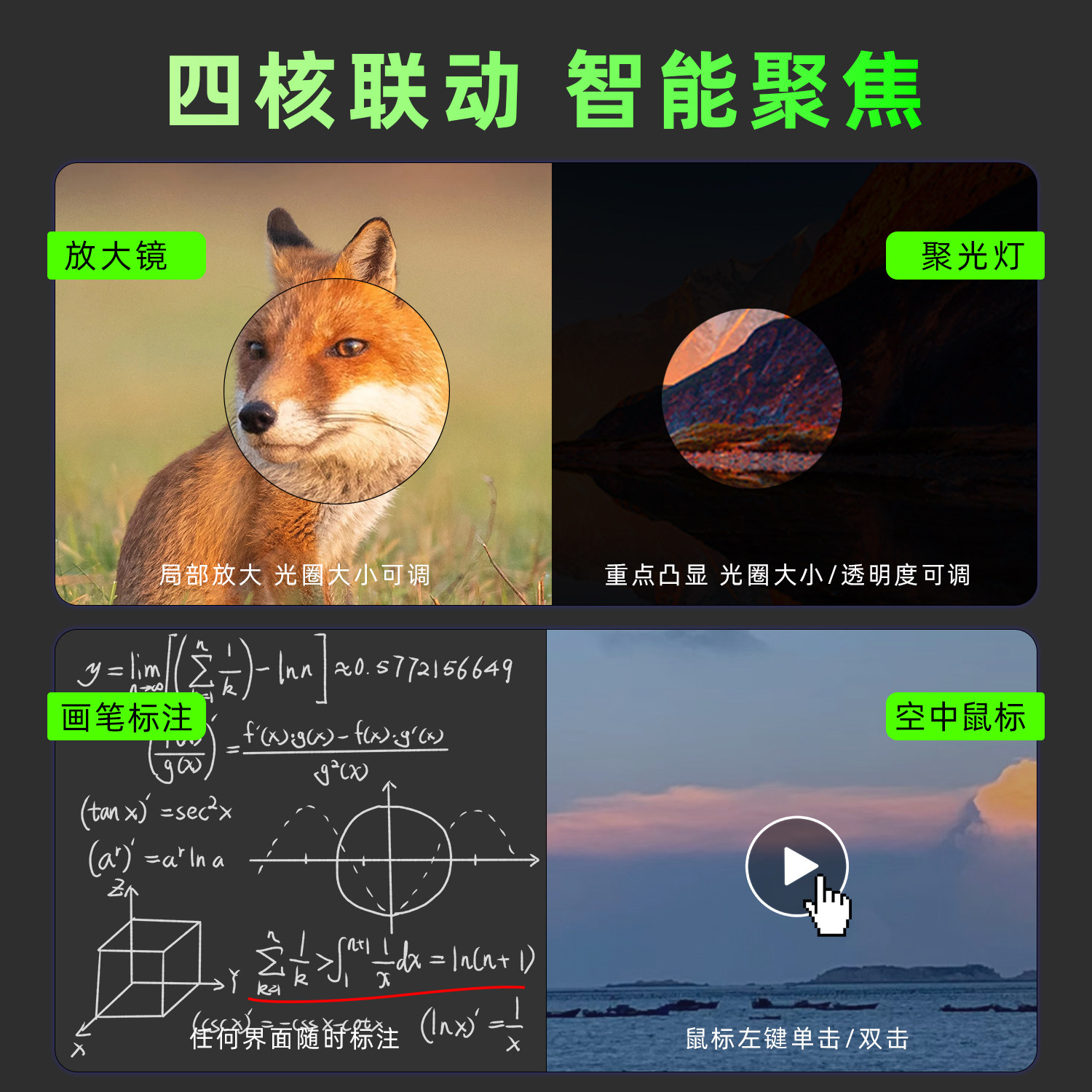 易相随ppt翻页笔教师用多功能遥控笔适用希沃白板led屏电视投影仪多媒体教室一体机换页电脑控制笔绿光激光笔