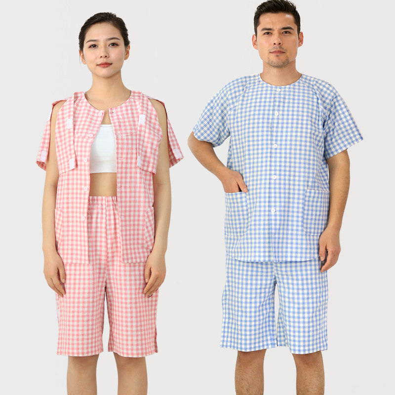 护理服短袖短裤纯棉病号服易穿脱骨折术后衣服女瘫痪病人服装夏季,淘宝优惠券,粉丝福利购,淘宝优惠卷