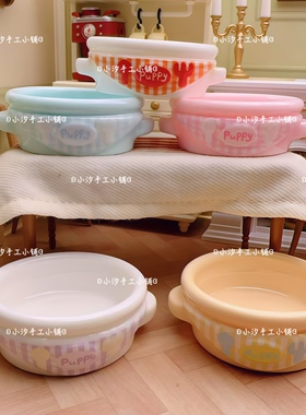 定制仿真微缩双耳泡面锅diy奶油胶树脂饰品配件娃娃屋摆件捏捏盘