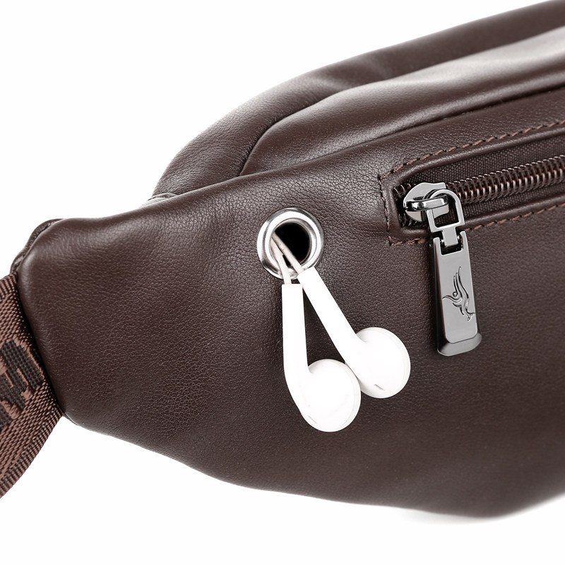 头层牛皮腰包男手机包多功能大容量胸包男士真皮斜挎包运动小包潮,淘宝优惠券,粉丝福利购,淘宝优惠卷