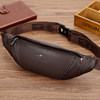 First-layer cowhide waist bag, men's mobile phone bag, multi-functional large-capacity chest bag, men's genuine leather crossbody bag, sports small bag, trendy