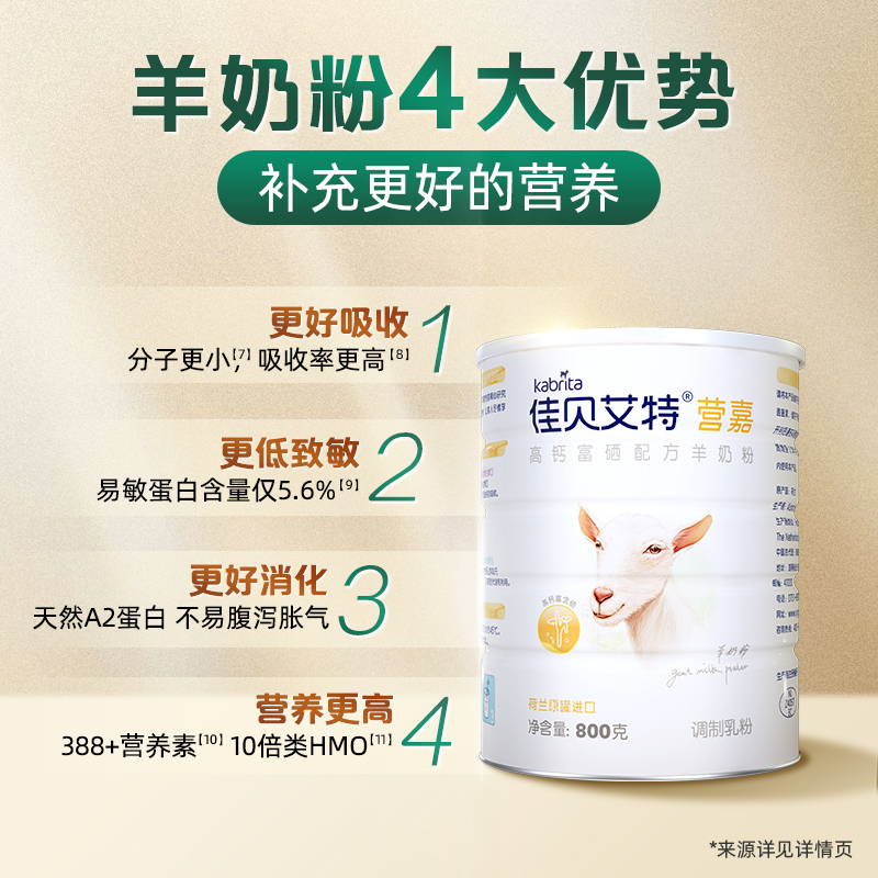 佳贝艾特中老年配方羊奶粉营嘉高钙成人送礼富硒低GI营养400g TK