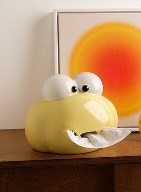 创意可爱蛇年陶瓷纸巾盒高级感茶几桌面家用抽纸盒客厅装饰品摆件