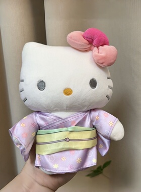 日本SELUMB正授权碎花和服凯蒂猫玩偶毛绒公仔挂件生日礼物Kitty