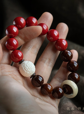 福一方朱砂紫金鼠手串男女款文玩