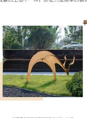 不锈钢几何抽象梅花鹿雕塑园林景观售楼部草坪动物装饰落地大摆件