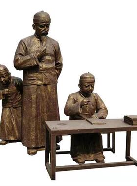 玻璃钢雕塑摆件定制户外仿铜民俗人物雕像铸铜园林景观落地雕塑